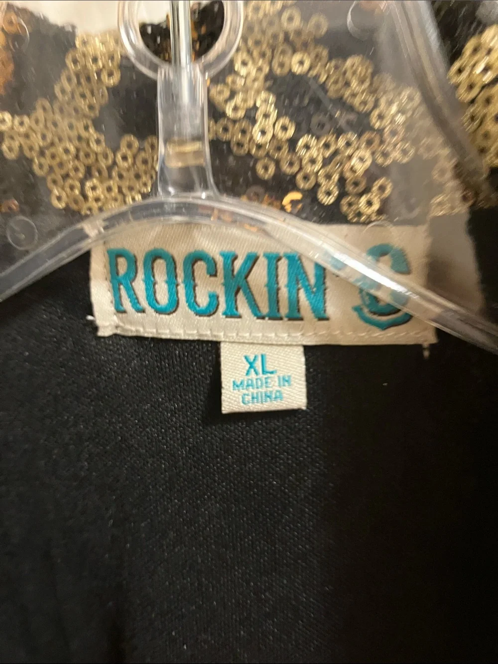 Rockin' Jellybean Gold & Black Sequin Leopard Trench Coat
